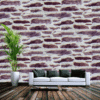 STONE BRICK PATTERN WALLPAPER ON LIGHT GREY TEXTURED ARCHITECT WALLPAPER