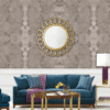 SUBTLE TAUPE AND BEIGE TEXTURED WALLPAPER WITH FAINT SYMMETRIC ORGANIC PATTERN WALLPAPER