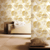 STUNNING GOLD GEOMETRIC HEXAGON WALLPAPER WITH MARBLE ACCENTS FOR A MODERN LUXURY INTERIOR WALLPAPER