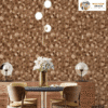 MODERN MOSAIC WALLPAPER IN WARM BROWN WOODEN TONES FOR A COZY AND STYLISH SPACE WALLPAPER