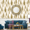 LUXURIOUS GOLD AND CREAM FERN WALLPAPER FOR A RICH AND SOPHISTICATED INTERIOR WALLPAPER