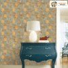 WARM GEOMETRIC HONEYCOMB WALLPAPER IN MUTED ORANGE AND TEAL FOR A MODERN VINTAGE FEEL WALLPAPER