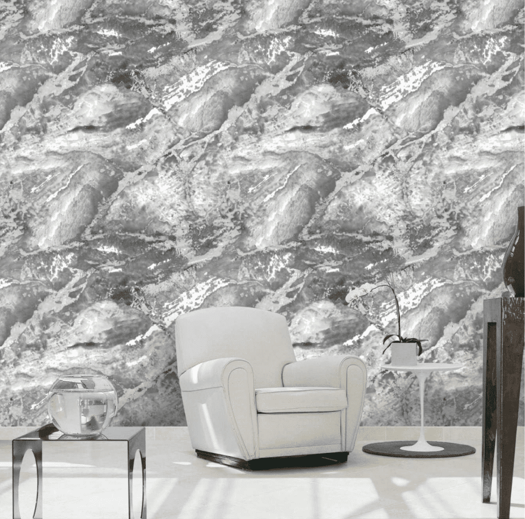 BLACK AND WHITE MARBLE EFFECT WALLPAPER FOR A SOPHISTICATED AND CONTEMPORARY INTERIOR WALLPAPER