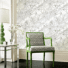ELEGANT GEOMETRIC WALLPAPER WITH SILVER LINES ON A WHITE MARBLE BACKGROUND FOR A MODERN AND SOPHISTICATED SPACE WALLPAPER
