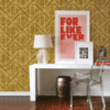 RETRO GOLD GEOMETRIC WALLPAPER WITH A MODERN ART DECO VIBE, PERFECT FOR A STYLISH ACCENT WALL WALLPAPER
