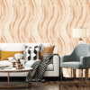 GRACEFUL WAVE PATTERN WALLPAPER IN SOFT TERRACOTTA SHADES FOR A FLUID DESIGN WALLPAPER