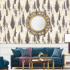 SOPHISTICATED FERN PATTERN WALLPAPER IN RICH PLUM AND GOLD FOR AN ELEGANT INTERIOR WALLPAPER