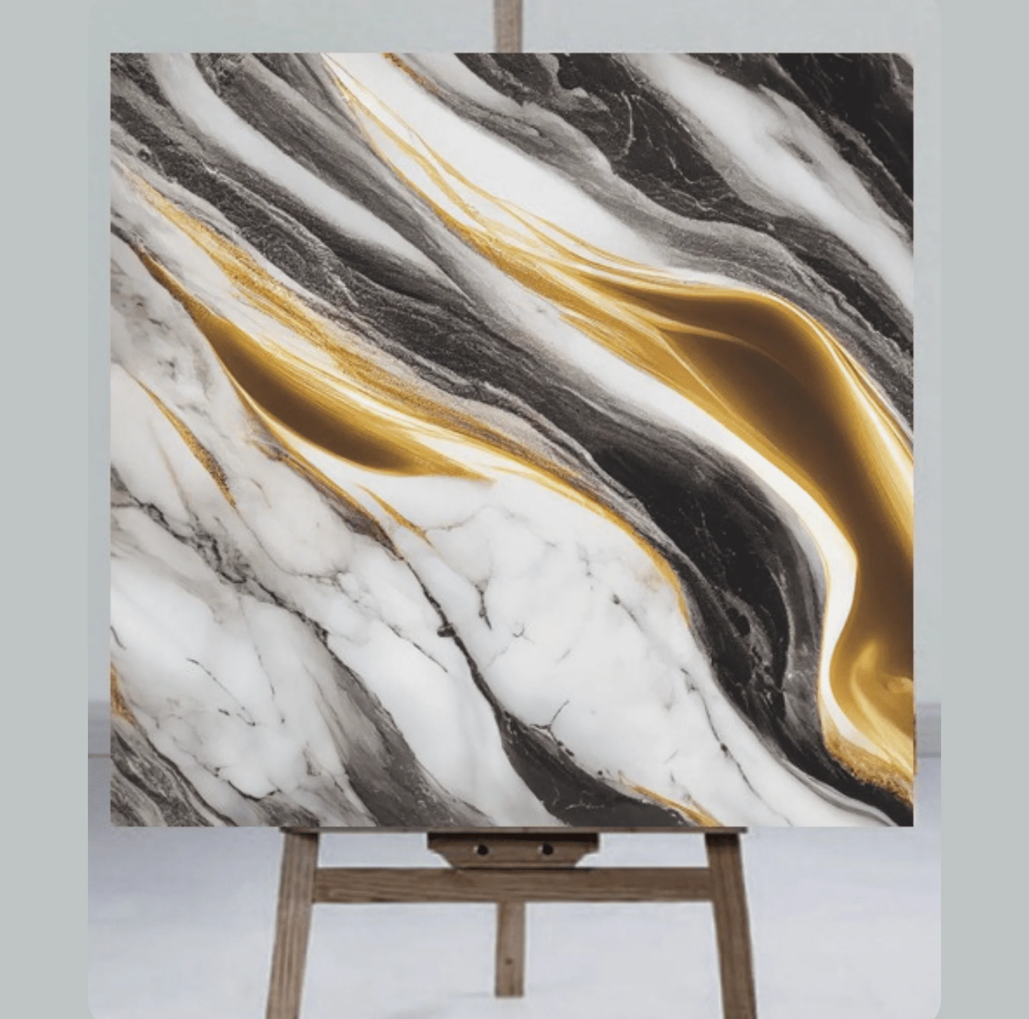 LUXURY ABSTRACT MARBLE LOOK WITH A DRAMATIC BLACK AND GOLD FLOW DESIGN UV MARBLE SHEET
