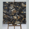MODERN BLACK GEMSTONE MOSAIC LOOK WITH RICH GOLD ACCENTS AND STONE DESIGN UV MARBLE SHEET