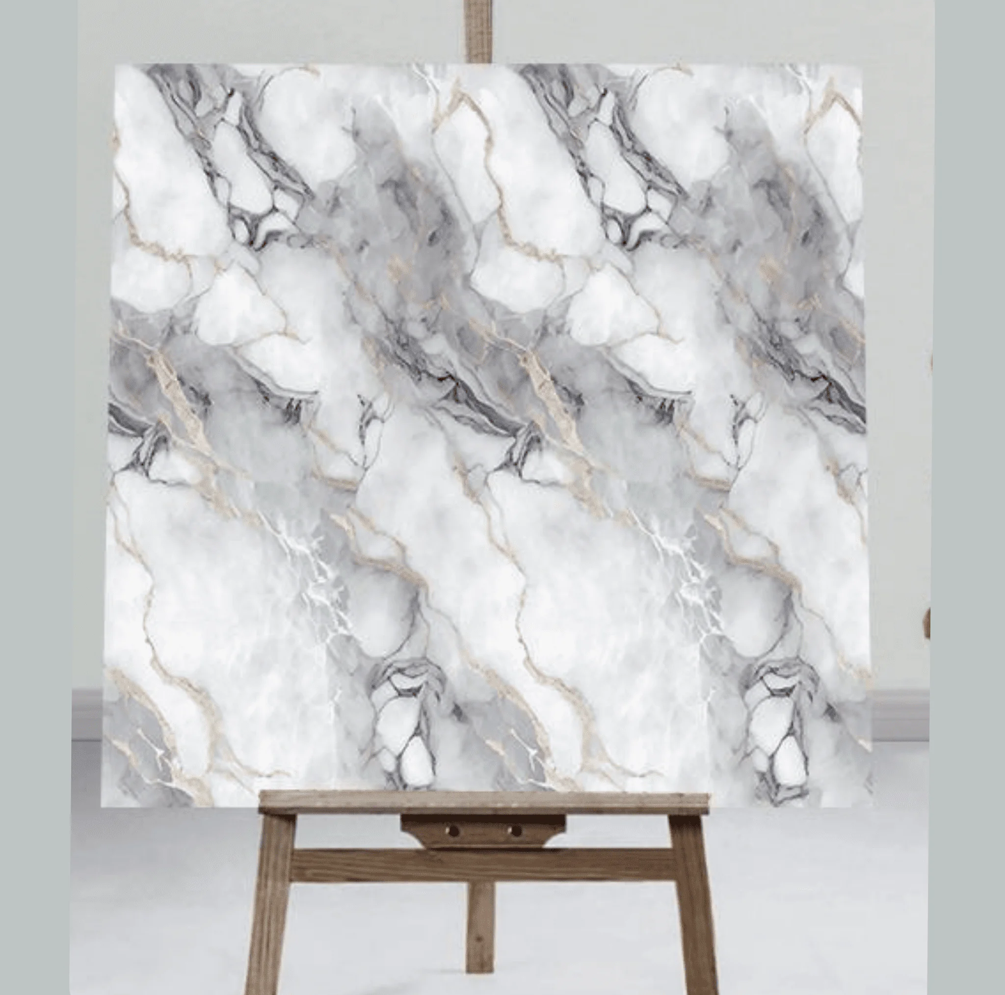 SOPHISTICATED WALL PANEL WITH GREY GOLD MARBLE VEINS AND SUBTLE GOLD ACCENTS UV MARBLE SHEET