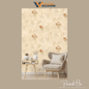 DELICATE WATERCOLOR FLORAL WALLPAPER IN SOFT BEIGE AND RUST FOR A CALM AND VINTAGE-INSPIRED READING NOOK WALLPAPER.