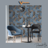 PEACOCK FEATHER WALLPAPER IN BLUE, ORANGE, AND GOLD FOR A BOLD, ARTISTIC, AND ELEGANT STATEMENT WALL WALLPAPER.