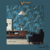 BOTANICAL LEAF PATTERN WALLPAPER IN BLUE AND GREEN FOR A VIBRANT, CONTEMPORARY, AND NATURE-INSPIRED STATEMENT WALL WALLPAPER