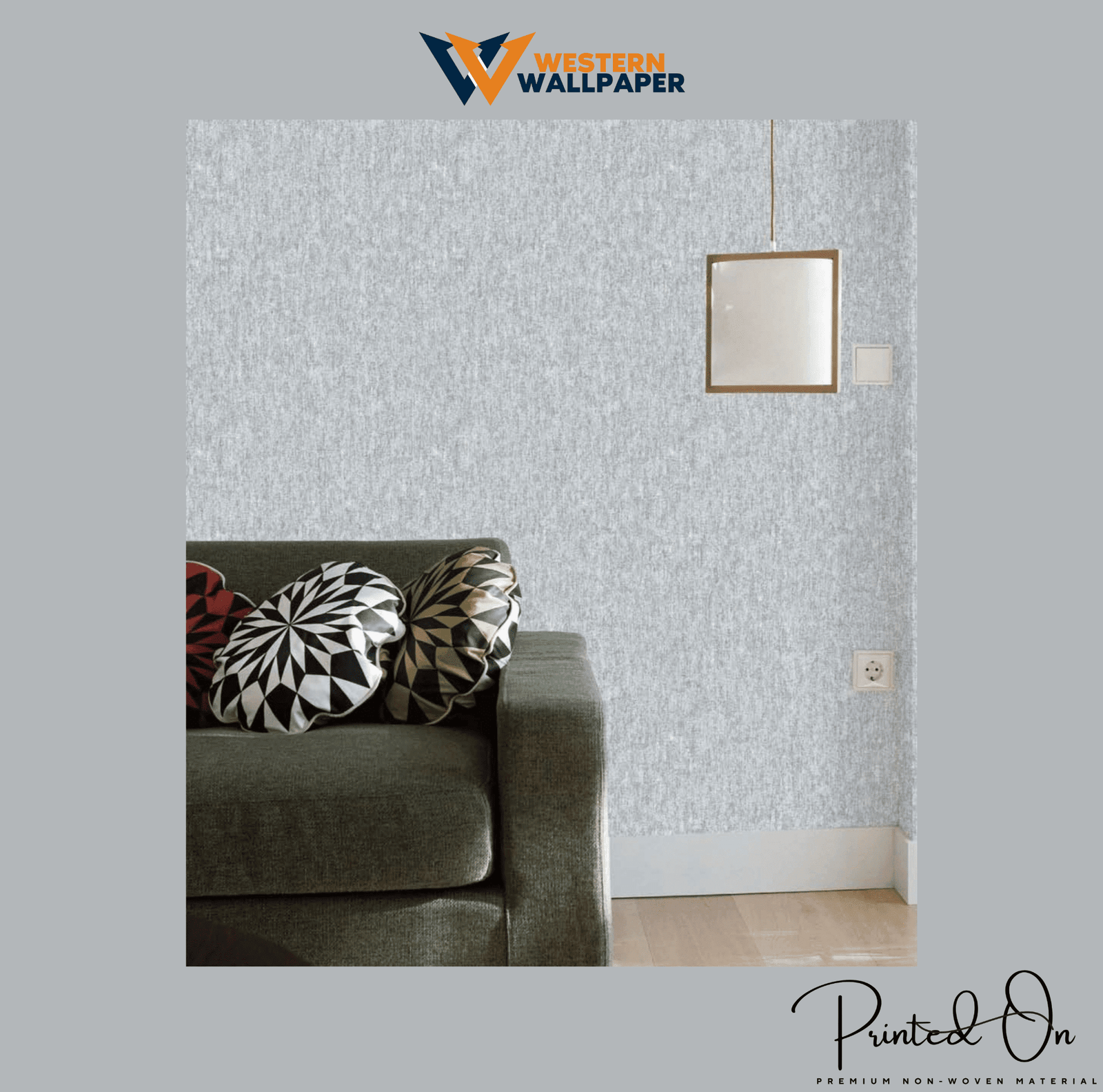 FAUX WOVEN TEXTURE WALLPAPER IN HEATHERED LIGHT GREY FOR A MINIMALIST AND TEXTURED MODERN LIVING ROOM WALLPAPER.