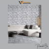 MODERN LEAF PATTERN WALLPAPER WITH PIXELATED TEXTURE IN GREY AND WHITE FOR A CONTEMPORARY LIVING ROOM WALLPAPER.