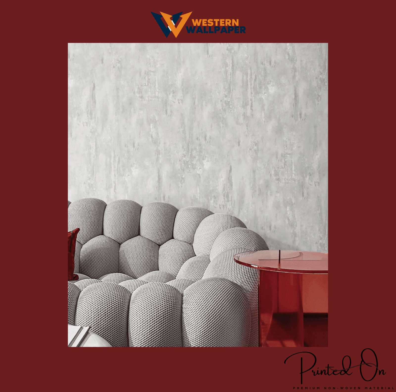 DISTRESSED FAUX CONCRETE WALLPAPER IN LIGHT GREY AND WHITE FOR A MODERN AND INDUSTRIAL-CHIC ACCENT WALLPAPER.