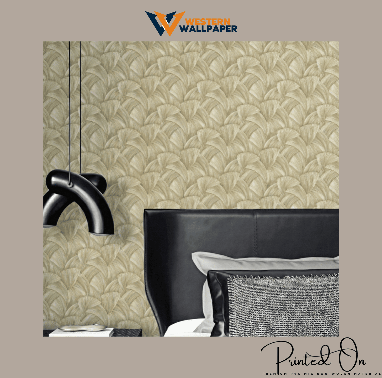 LUXE FANFARE WALLPAPER IN GOLDEN OCHRE