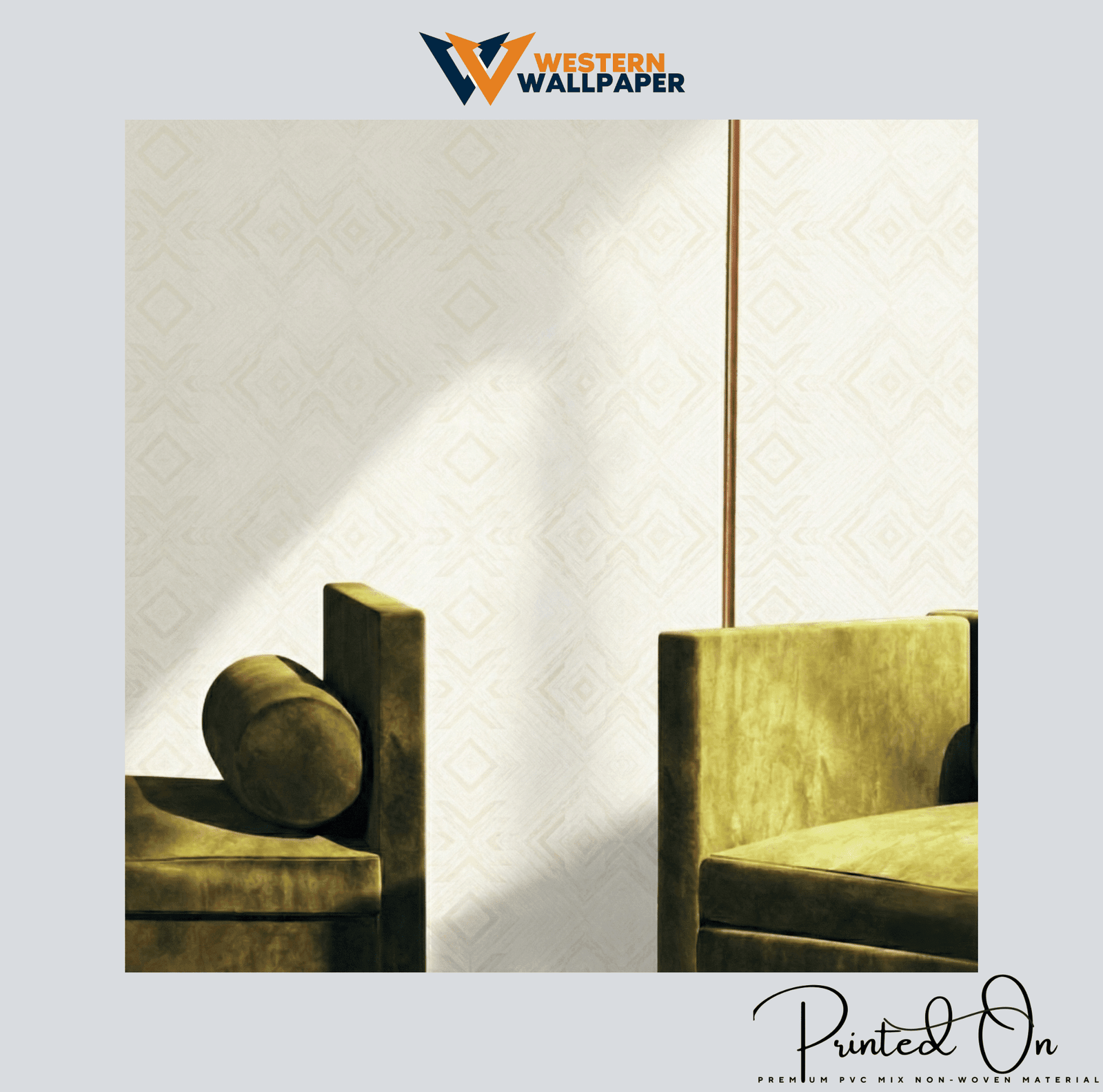 LUXE TRIBAL GEOMETRIC WALLPAPER IN CHAMPAGNE MIST