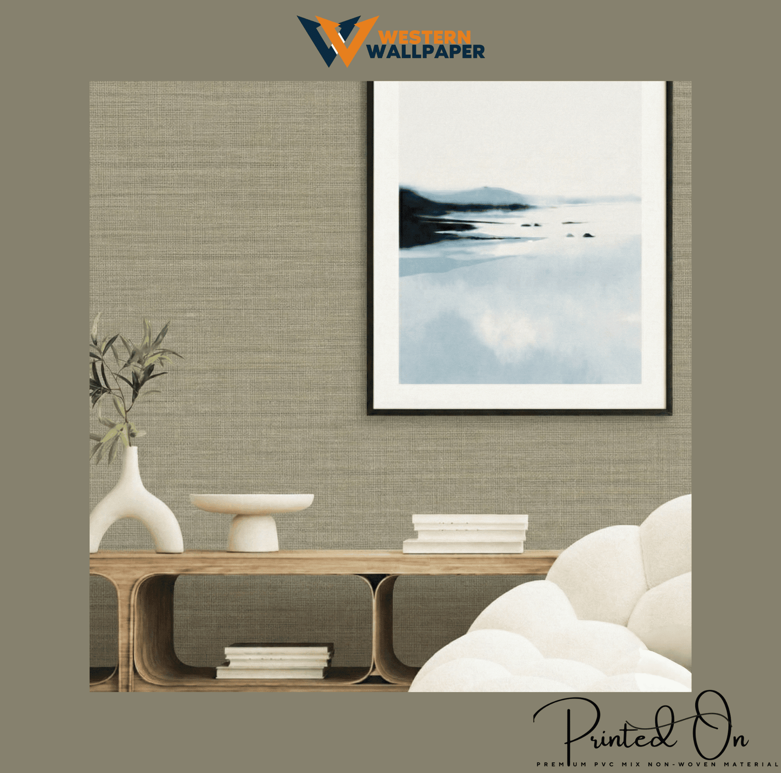ESSENTIAL LINEN TEXTURE WALLPAPER IN TAUPE