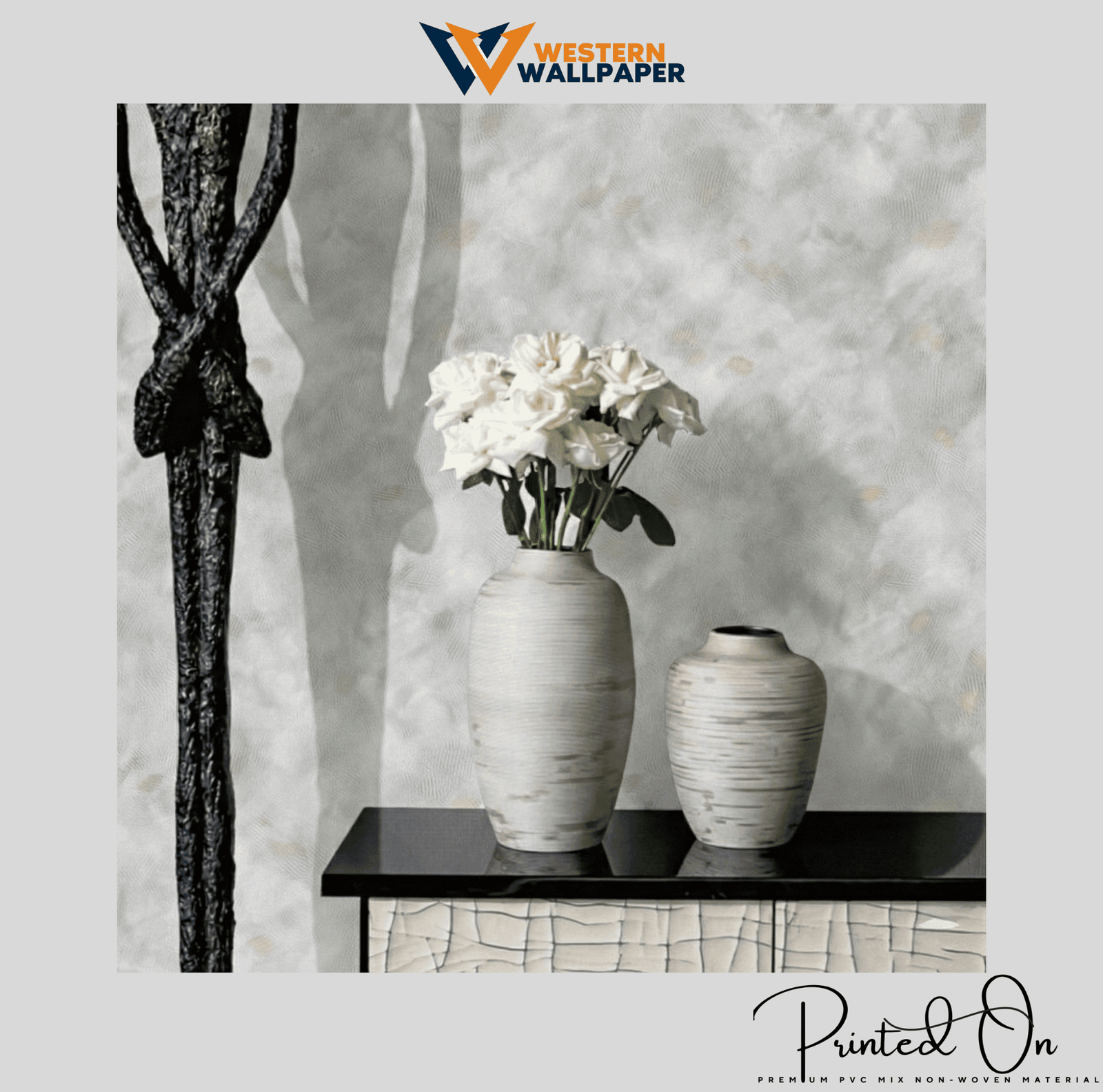 MINIMALIST TEXTURED CLOUD WALLPAPER IN PEARL AND SILVER