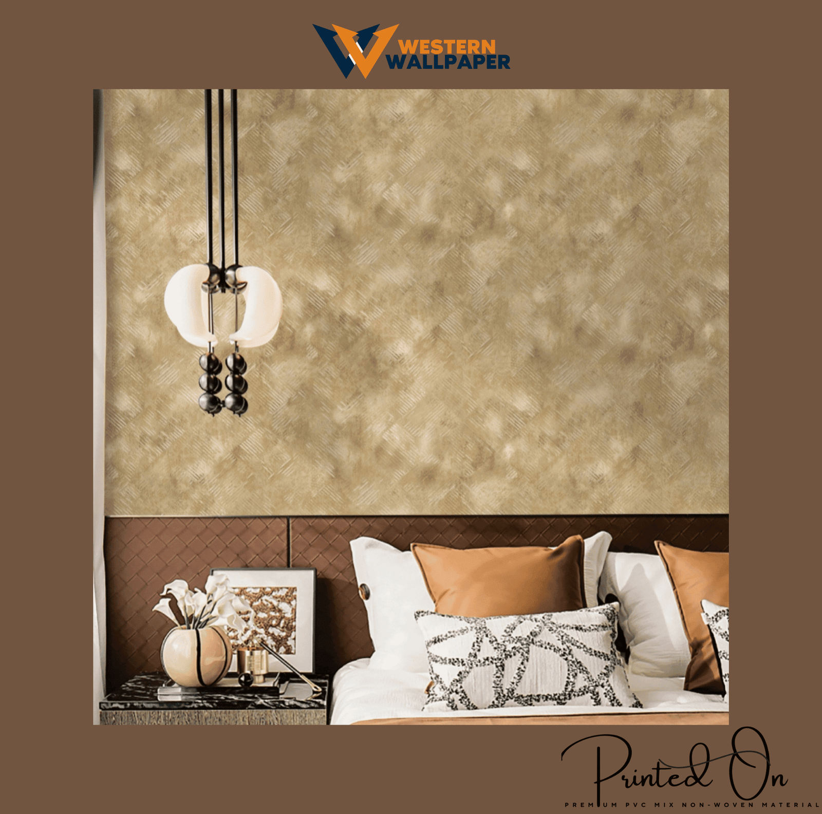 METALLIC BRUSHED PATINA WALLPAPER IN CHAMPAGNE GOLD