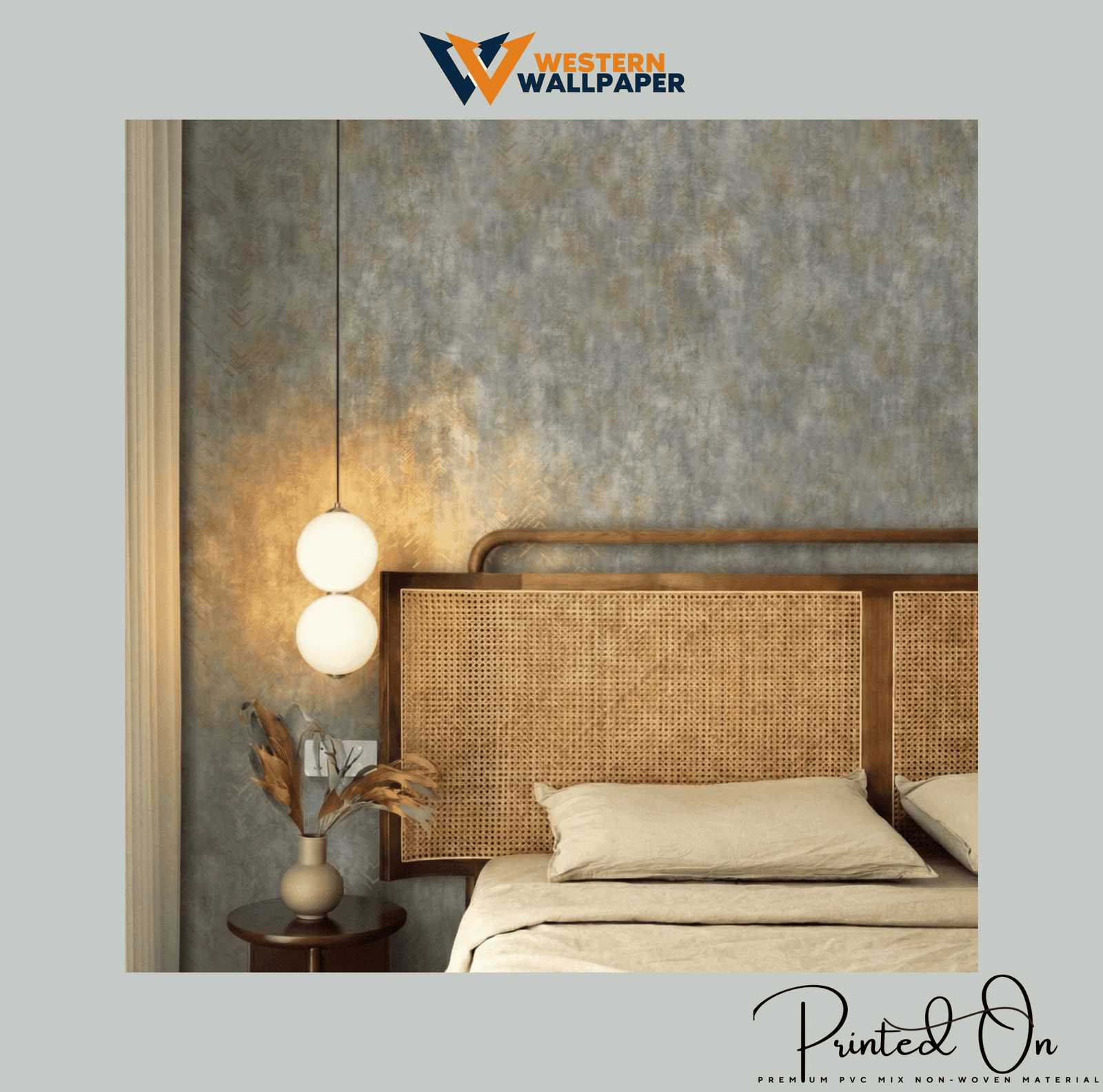 LUXE DISTRESSED CHEVRON WALLPAPER IN SLATE GREY