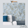 LUXE OVERLAY HEXAGON WALLPAPER IN SKY BLUE