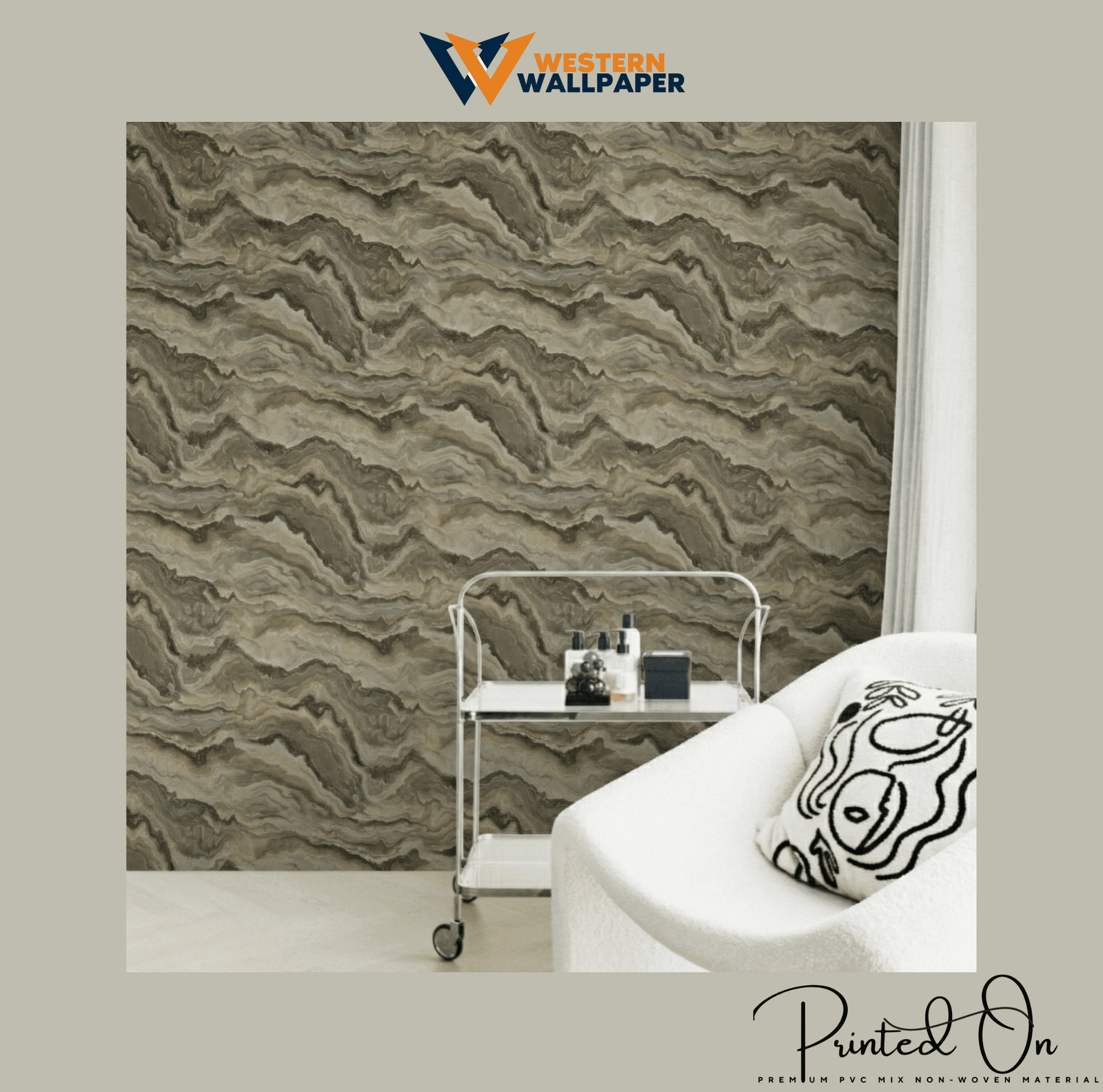 LUXE SWIRLING AGATE WALLPAPER IN WEATHERED BRONZE