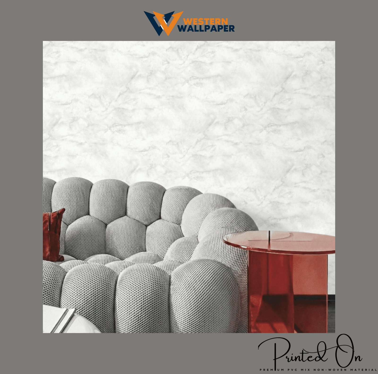 LUXE POLISHED MARBLE WALLPAPER IN GLACIER WHITE