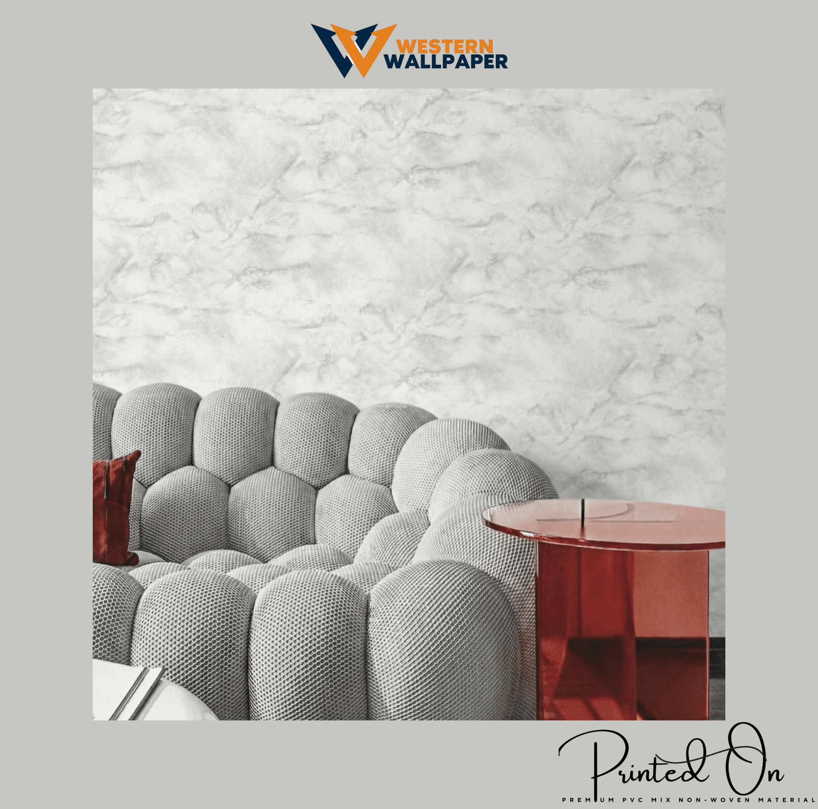 LUXE POLISHED MARBLE WALLPAPER IN ASHEN SILVER