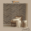 CHEVRON OAK WOOD PANELING WALLPAPER