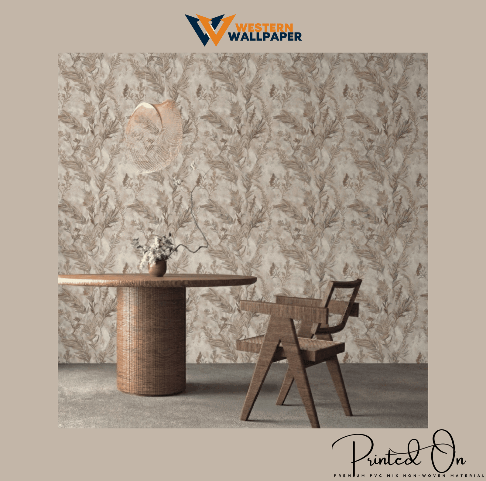 ETHEREAL ARTISAN SCROLL WALLPAPER IN CHAMPAGNE AND MOSS