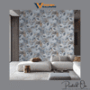MINIMALIST BOTANICAL VINE WALLPAPER IN SLATE AND OCHRE