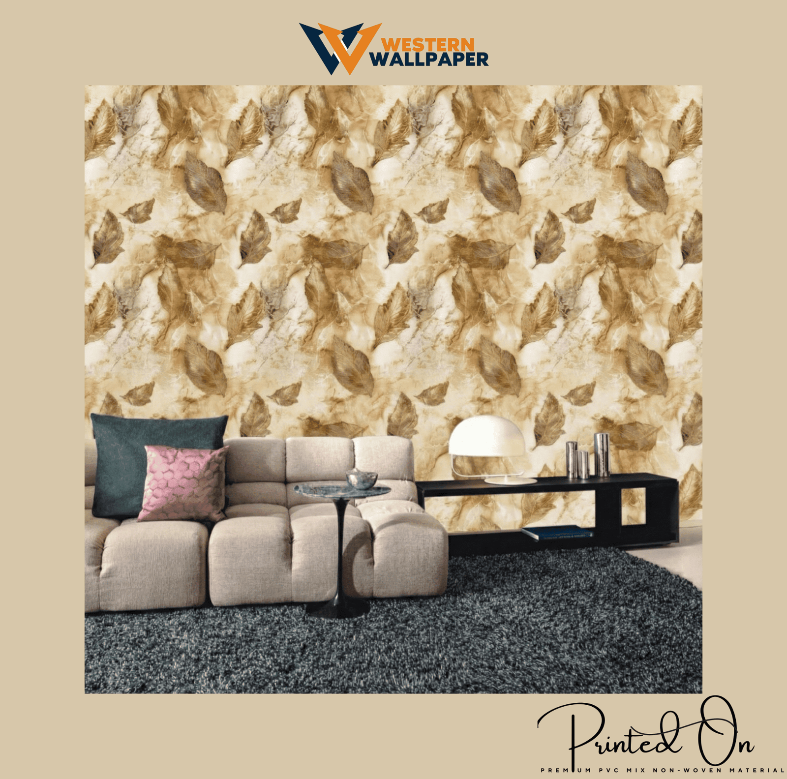 AUTUMN AMBER GOSSAMER WALLPAPER IN GOLD AND TERRACOTTA