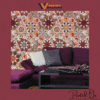 ORNATE MANDALA TILE WALLPAPER IN PINK AND EARTHY TONES FOR A BOLD BOHEMIAN LIVING ROOM