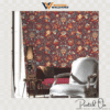 VINTAGE FLORAL ARABESQUE WALLPAPER IN CRIMSON AND GOLD FOR A RICH TRADITIONAL STATEMENT WALL