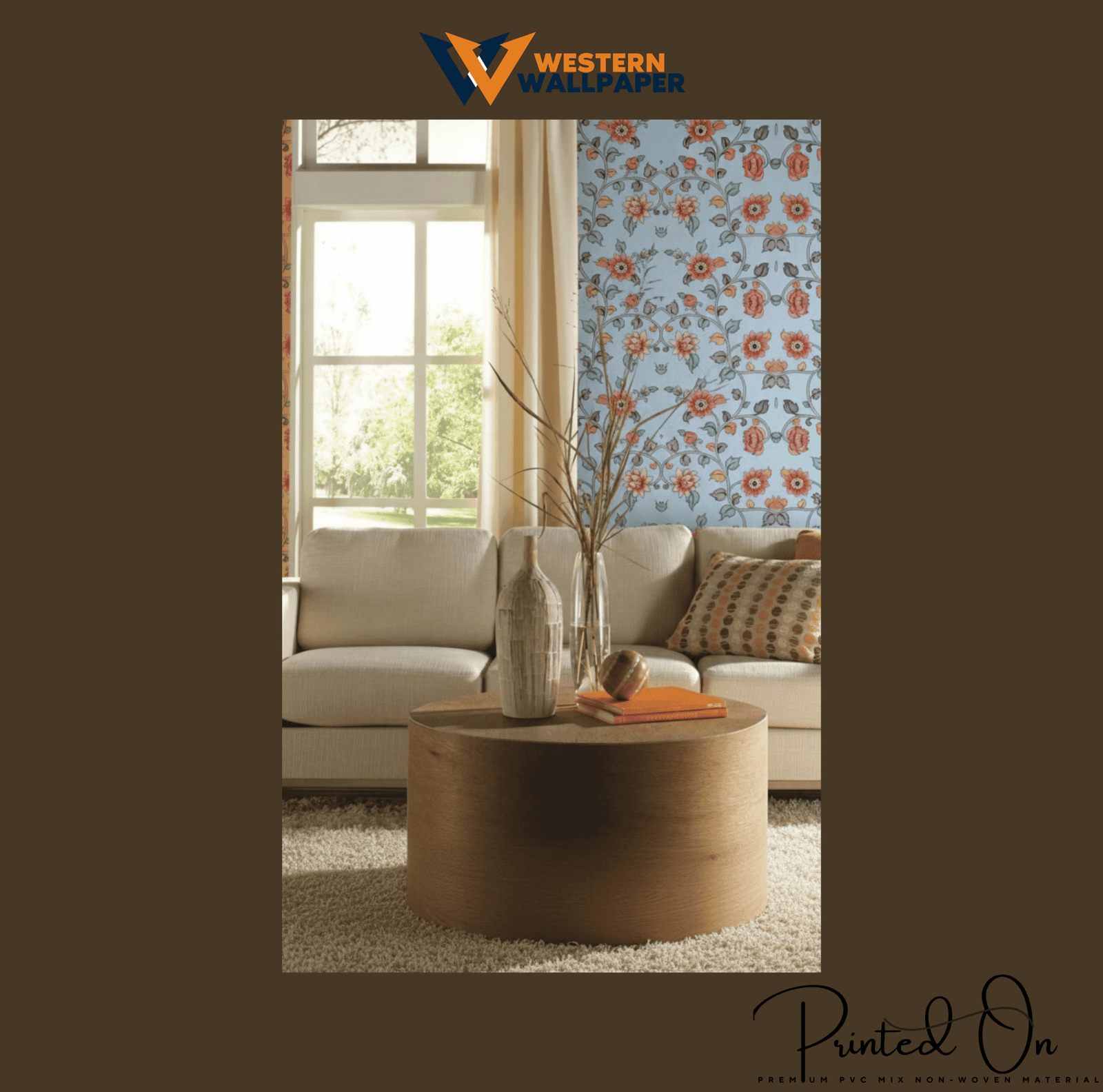 TRADITIONAL FLORAL ARABESQUE WALLPAPER IN LIGHT BLUE AND PINK FOR A REFINED CULTURAL STATEMENT WALL