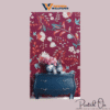 ORNATE CHINTZ BOTANICAL WALLPAPER IN MAGENTA AND TEAL FOR A VIBRANT ARTISANAL FOYER