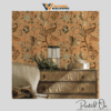 ORNATE CHINTZ BOTANICAL WALLPAPER IN SAFFRON AND MOSS FOR A VIBRANT HERITAGE-INSPIRED SPACE