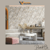 TEXTURED DIAGONAL MARBLE WALLPAPER IN CLOUD GREY AND COPPER