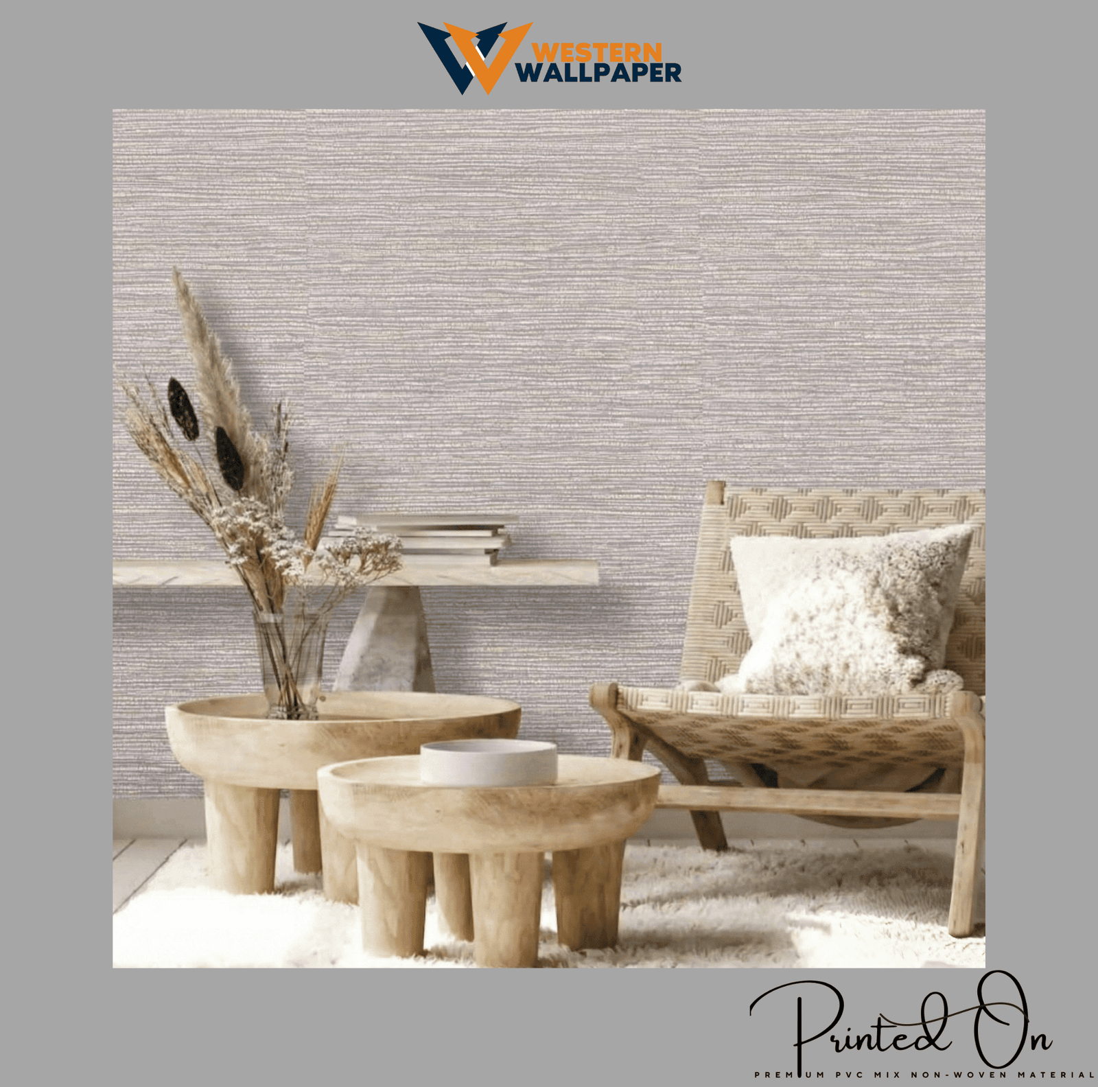 TEXTURED LINEAR WEAVE WALLPAPER IN LAVENDER AND CHAMPAGNE