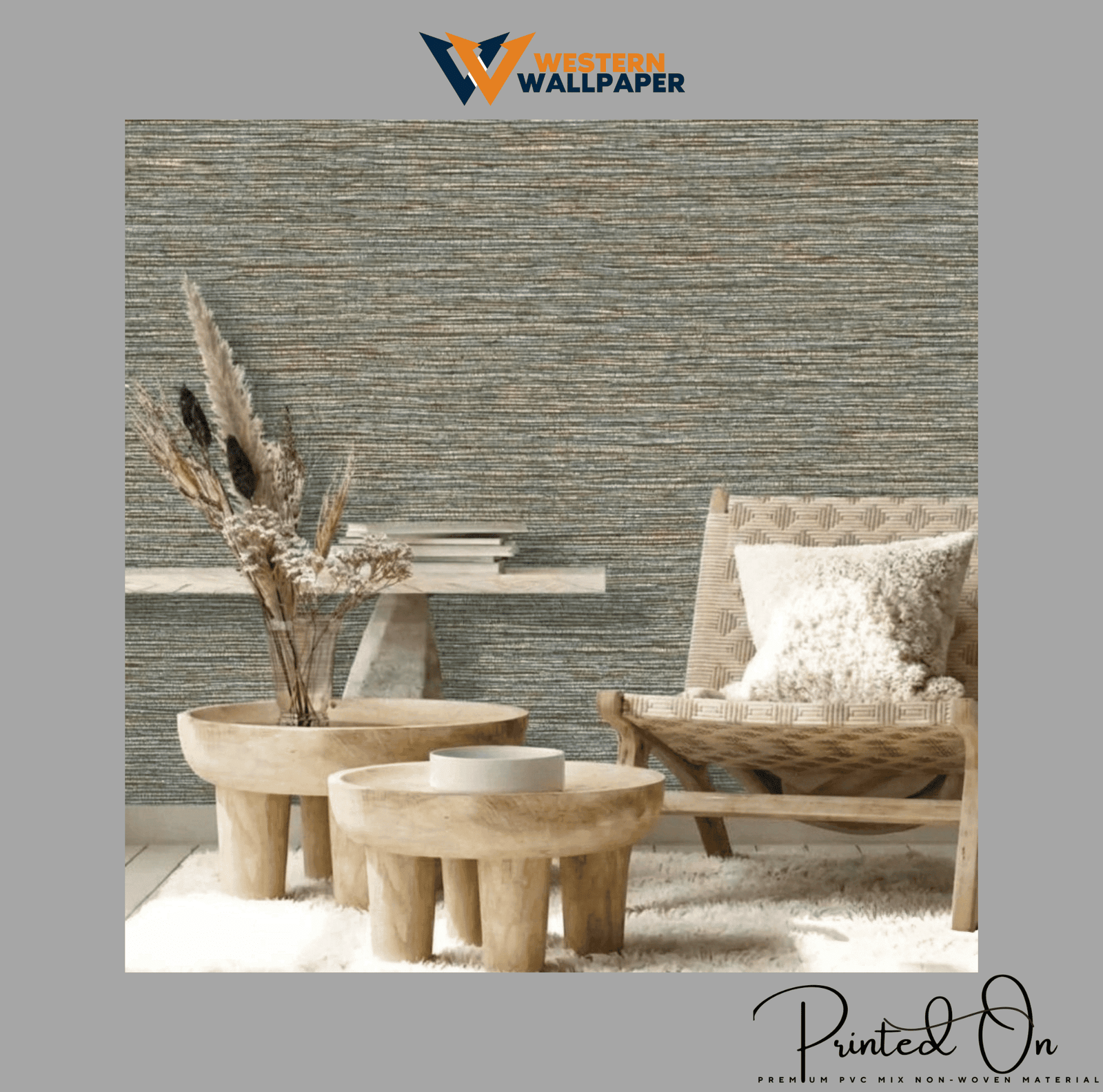 TEXTURED LINEAR WEAVE WALLPAPER IN TEAL AND GOLD