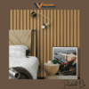 HONEY OAK VERTICAL SLAT WALLPAPER
