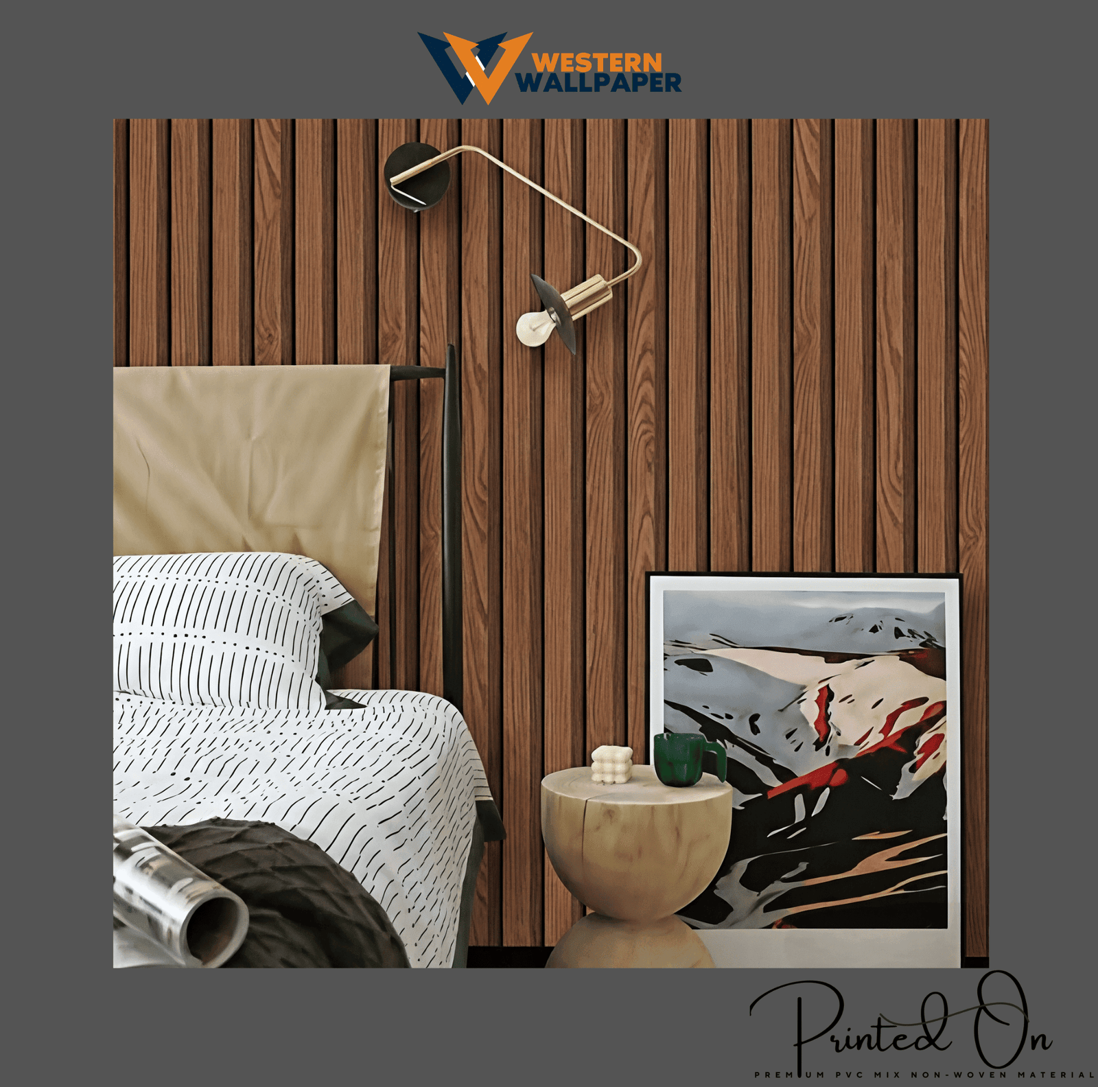 ANTIQUE WALNUT VERTICAL SLAT WALLPAPER