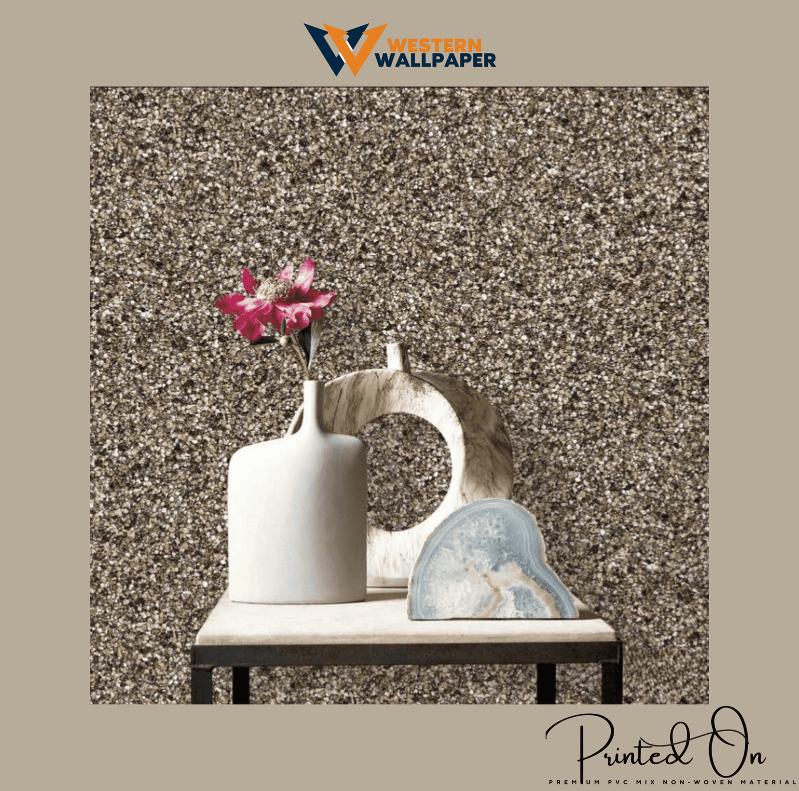 TEXTURED MULTICOLOR TERRAZZO WALLPAPER IN EARTHY TONES