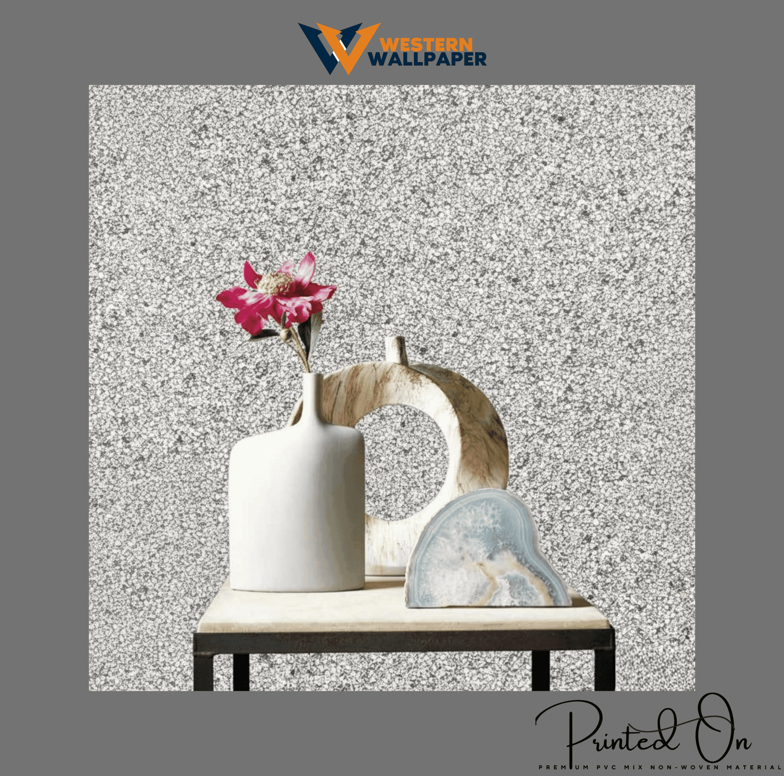TEXTURED MULTICOLOR TERRAZZO WALLPAPER IN MONOCHROME TONES