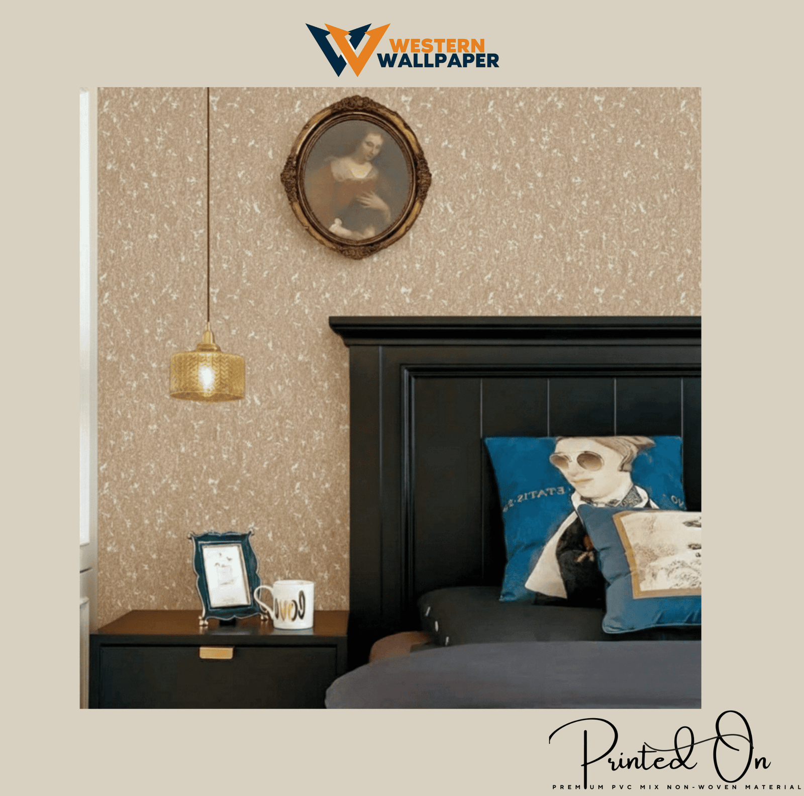 TEXTURED MOTTLED PLASTER WALLPAPER IN SAND AND WHITE