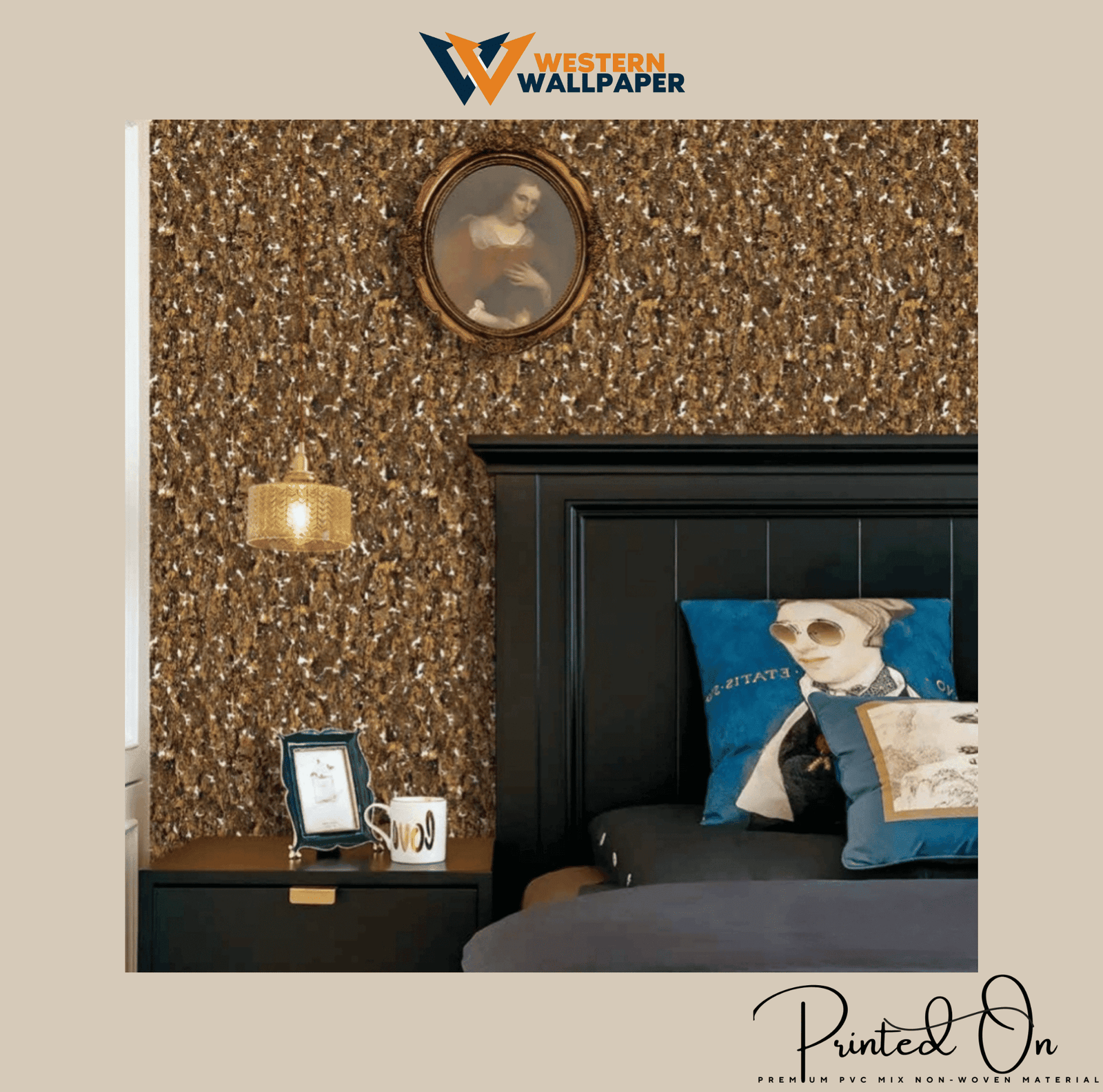 TEXTURED MOTTLED PLASTER WALLPAPER IN SAND AND BRONZE