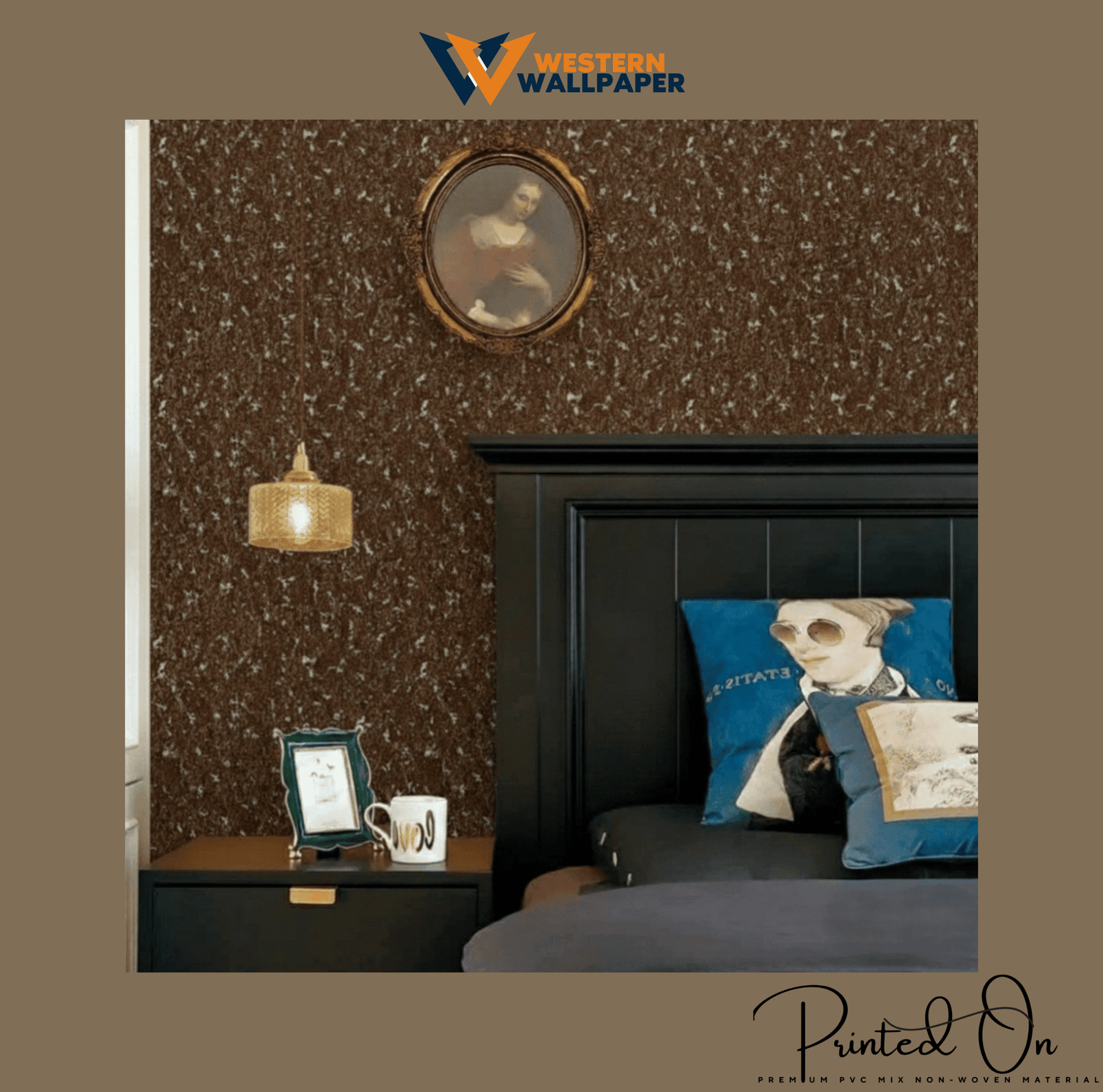 TEXTURED MOTTLED PLASTER WALLPAPER IN COCOA AND WHITE