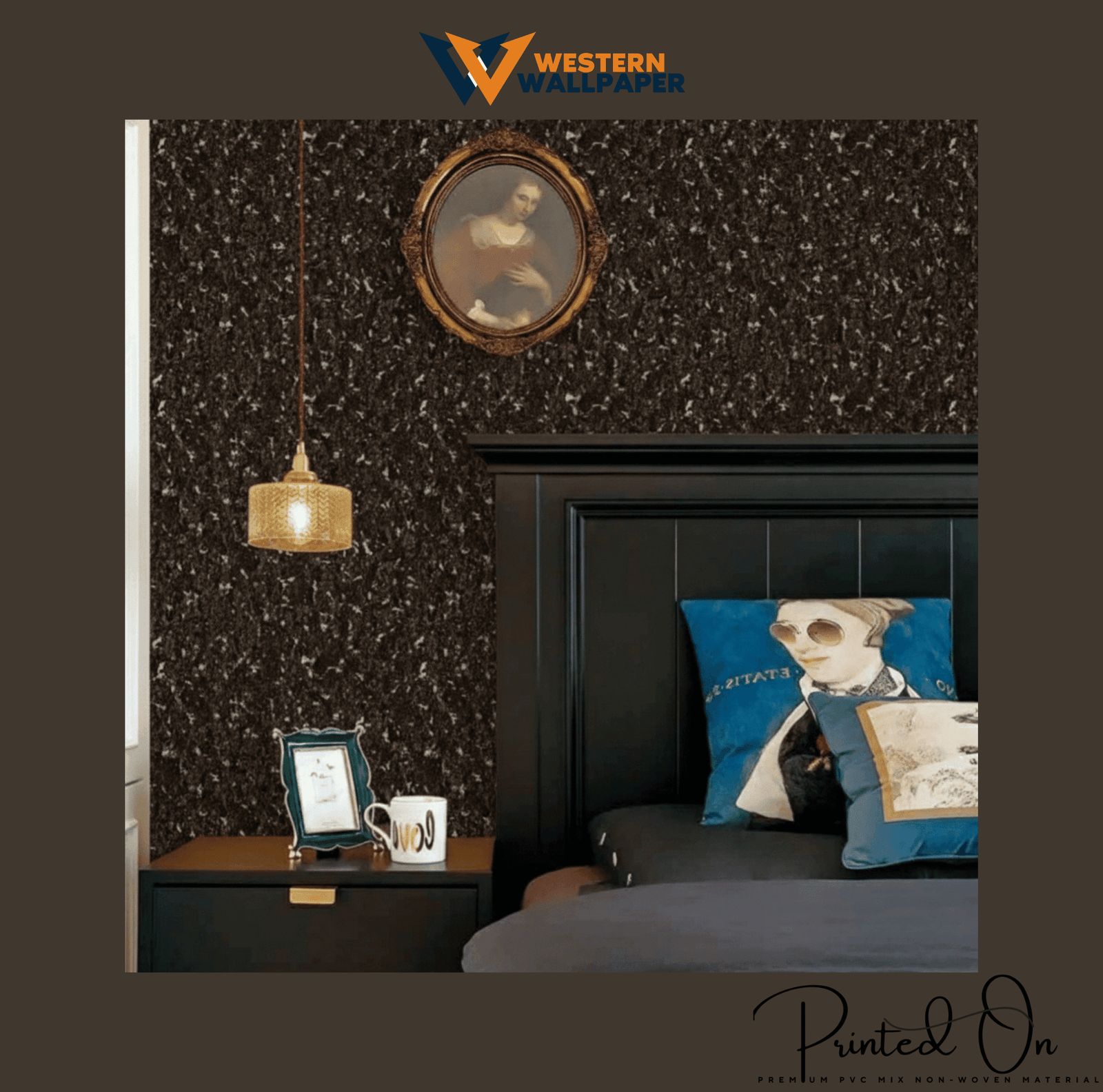 TEXTURED MOTTLED PLASTER WALLPAPER IN CHARCOAL AND WHITE